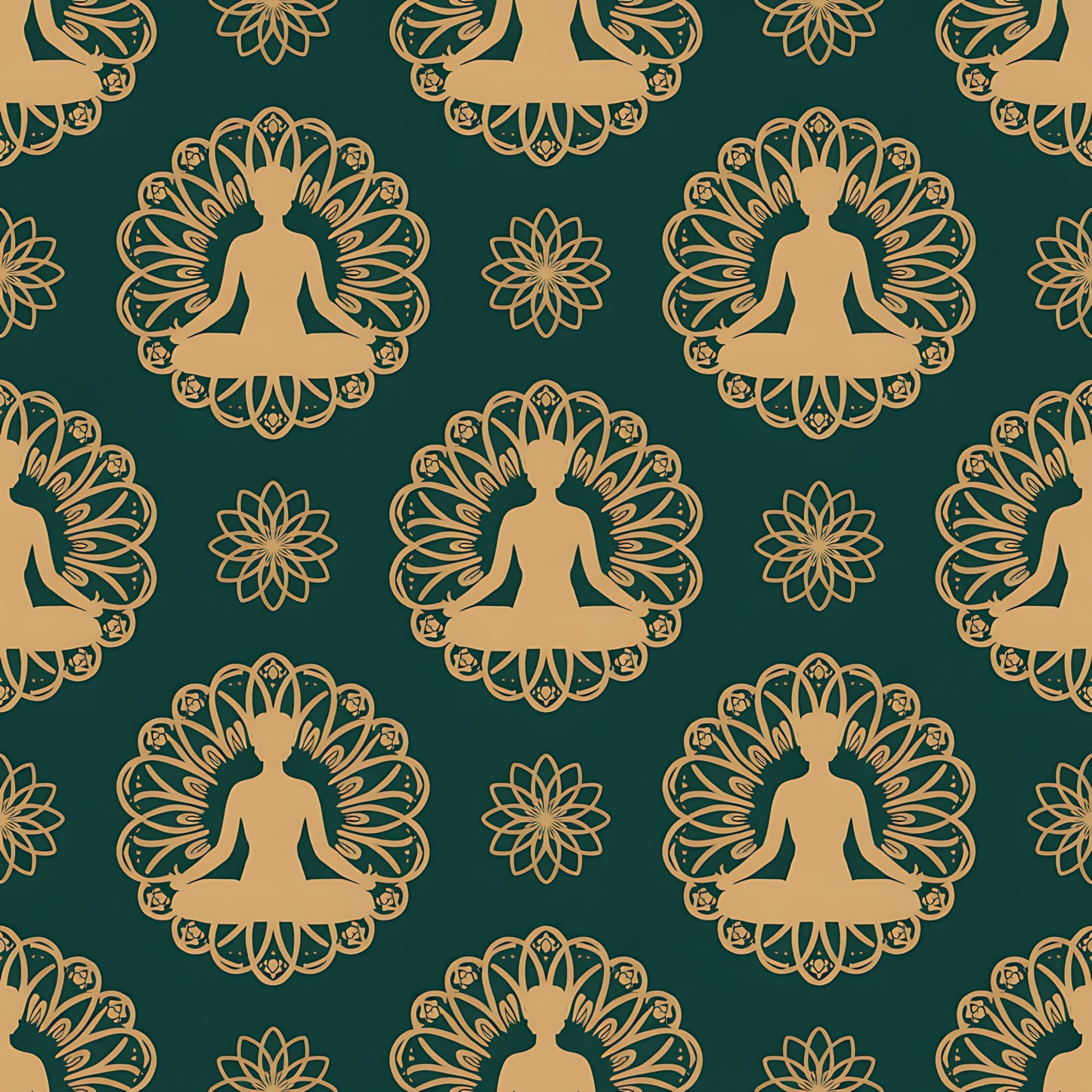 Yoga Poses Pattern 8 Quilting Cotton Fabric
