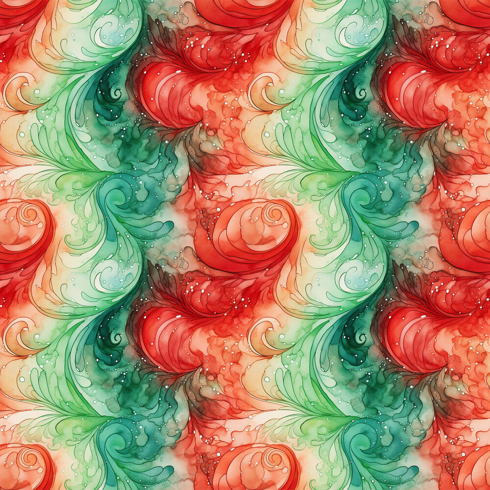 Watercolor Christmas Swirls Fat Quarter Bundle