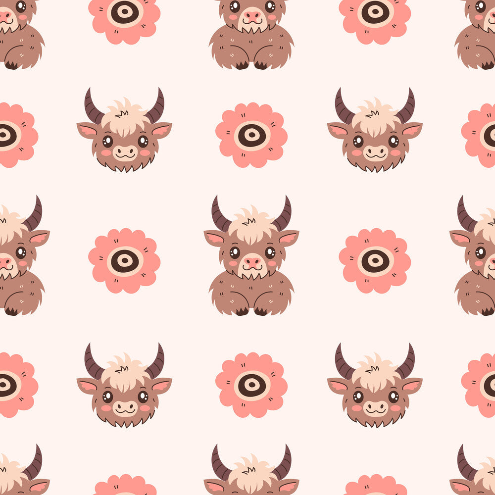 Cute Baby Highland Cows Fat Quarter Bundle