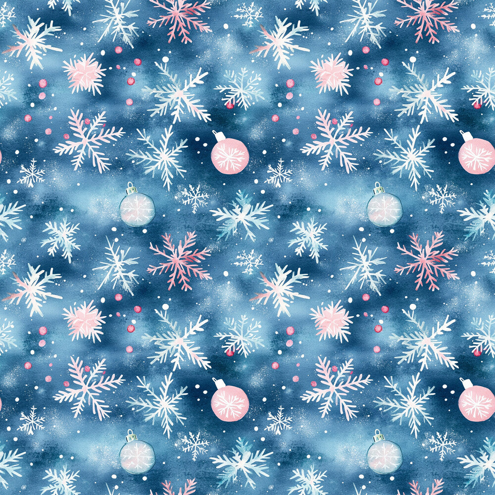 Watercolor Blue Christmas Fat Quarter Bundle