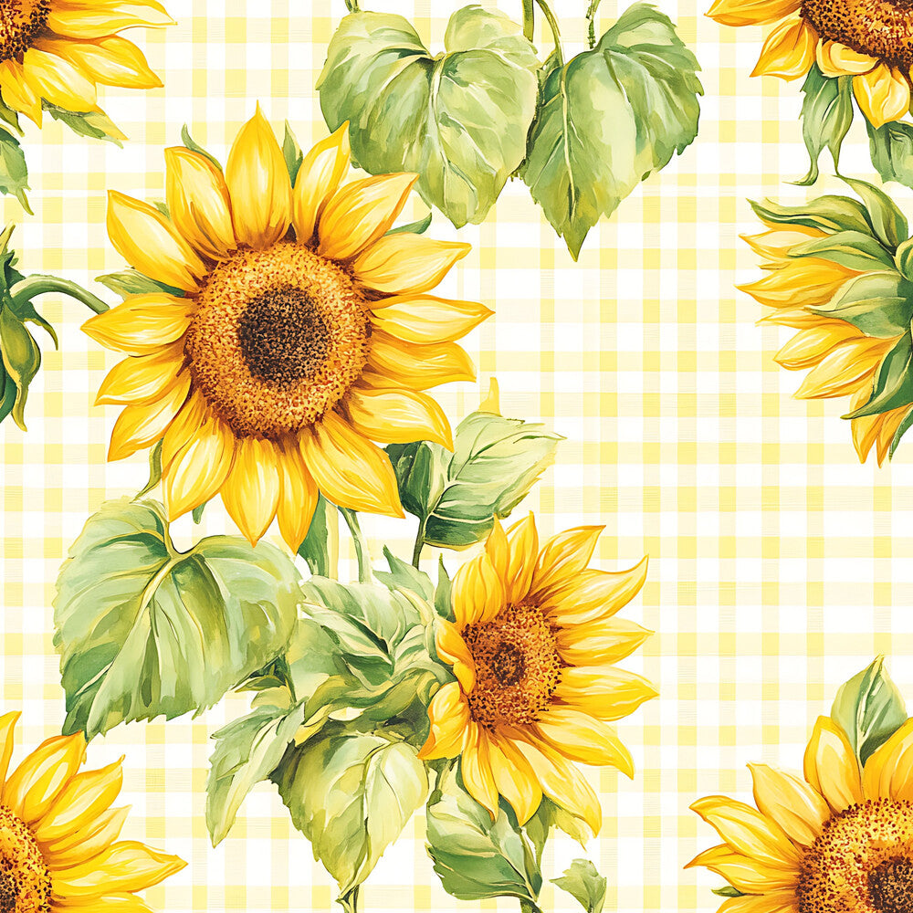Buffalo Plaid With Sunflowers Fat Quarter Bundle