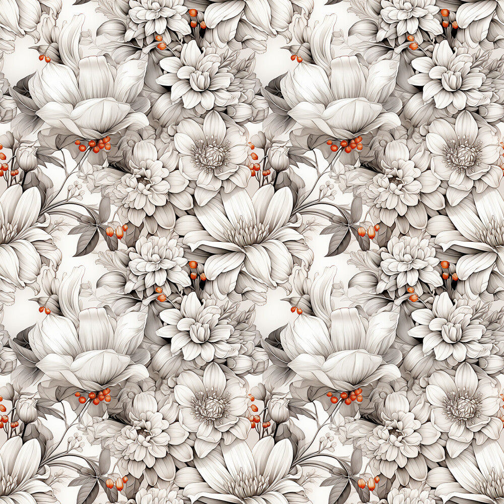 White Flowers Fat Quarter Bundle