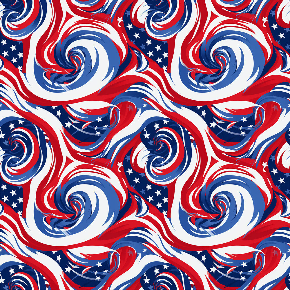 USA Flag Swirls Fat Quarter Bundle