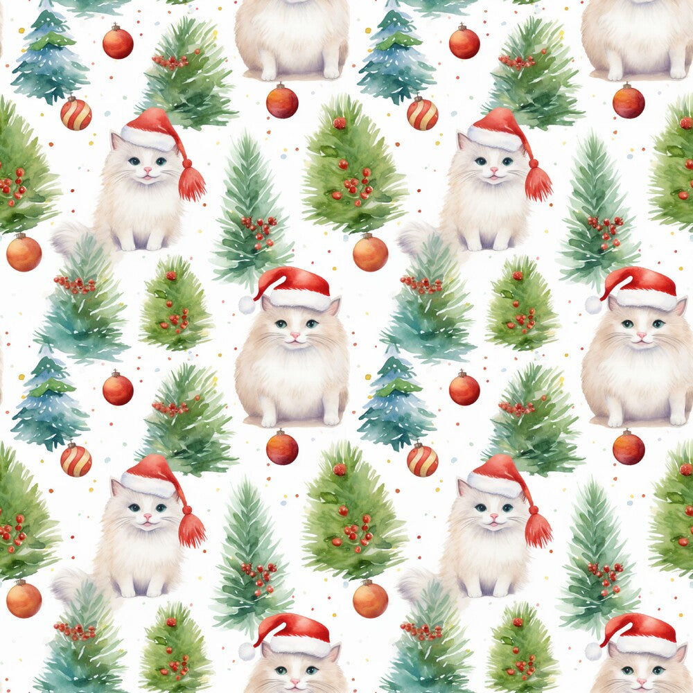Christmas Santa Kitty Cats Fat Quarter Bundle