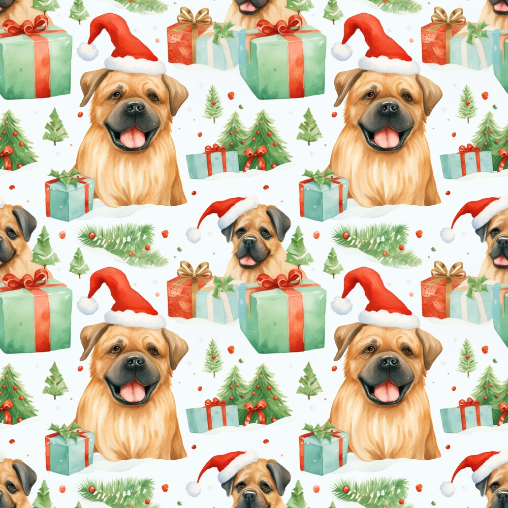 Christmas Santa Puppy Dogs Fat Quarter Bundle