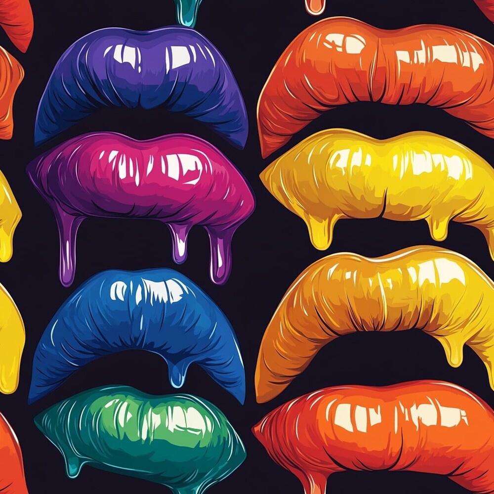Rainbow Dripping Lips Art Fat Quarter Bundle
