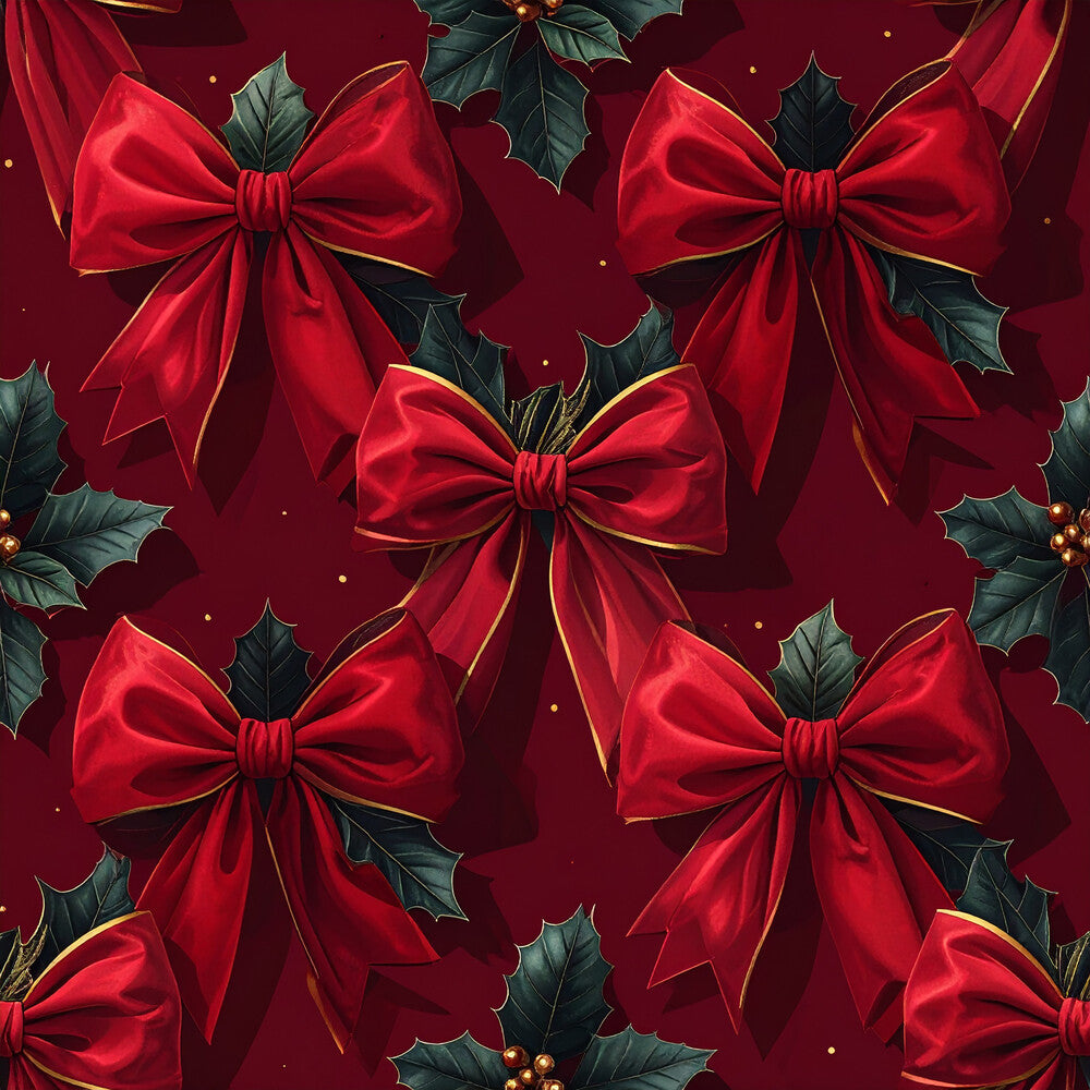 Festive Bows and Holly Fat Quarter Bundle
