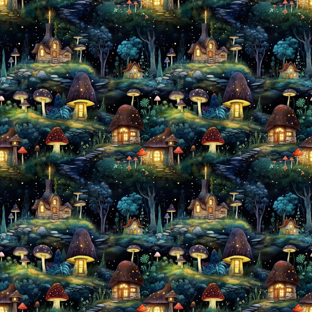 Daily Deal: Fairy Houses Pattern 3 Quilting Cotton Fabric - 118" x 1.5 Yards"