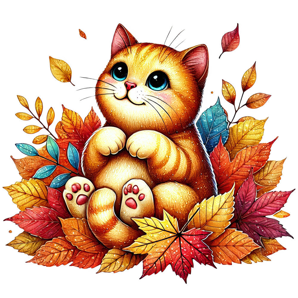 Autumn Cats Fabric Panel 26