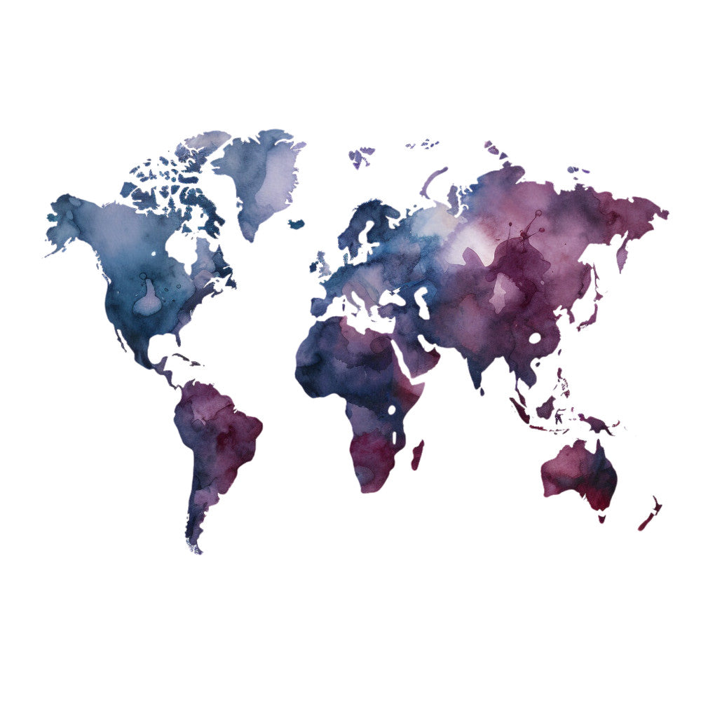 Colorful World Map Fabric Panel 8