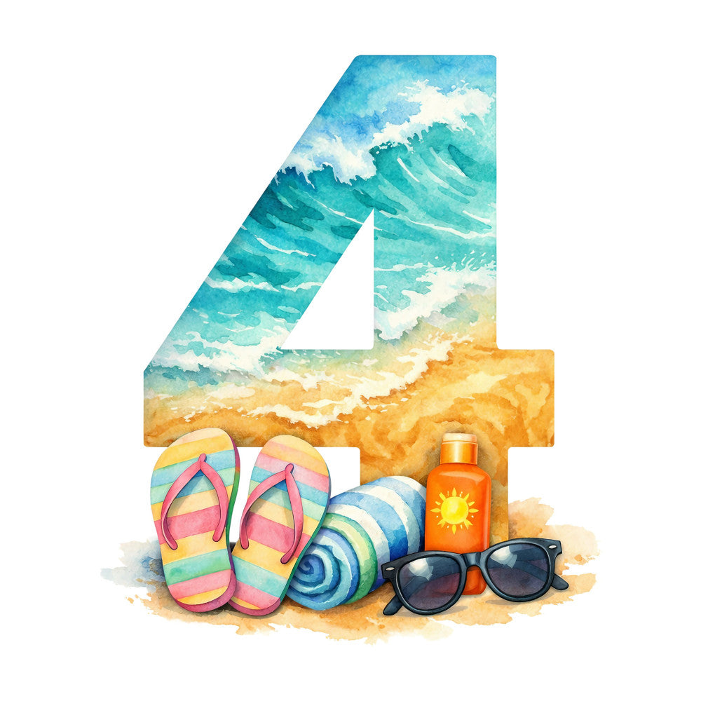 Summer Beach Alphabet Fabric Panel 29