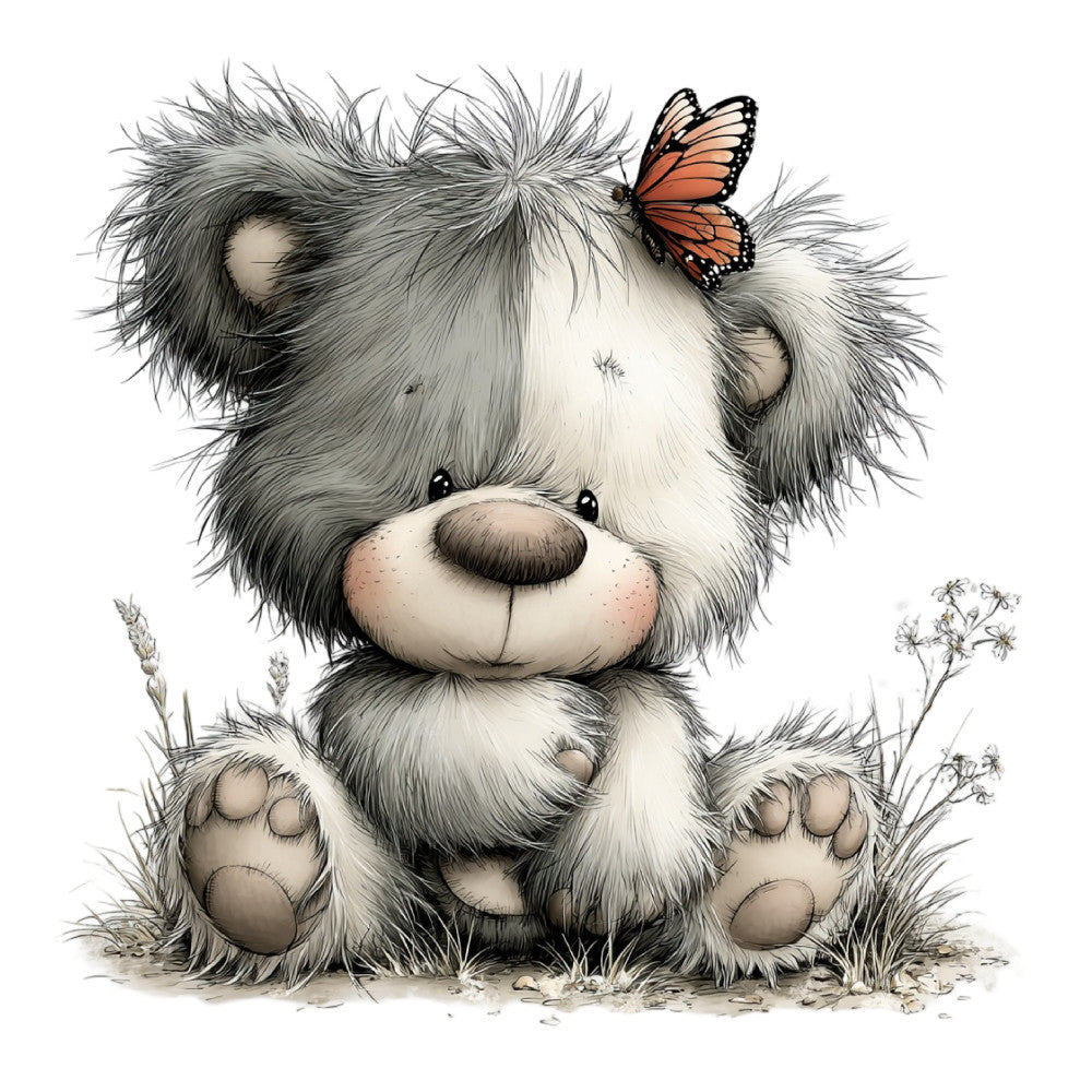 Whimsical Summer Teddy Bear Fabric Panel 19