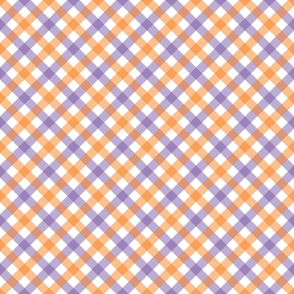 Daily Deal: Halloween Plaid Pattern 2 Quilting Cotton Fabric - 45" x 2 Yards"