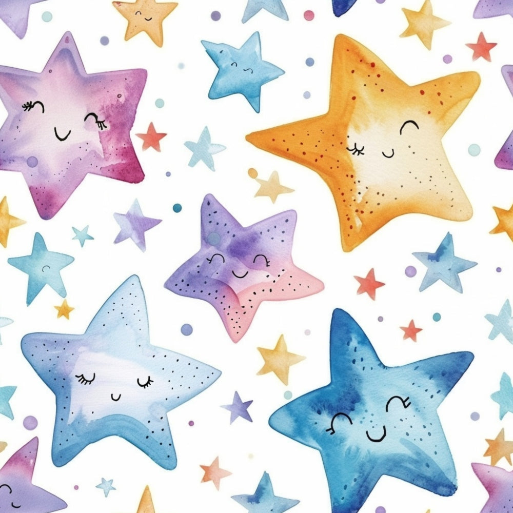 Daily Deal: Watercolor Baby Pattern 16 Quilting Cotton Fabric - 45" x 1 Yard"