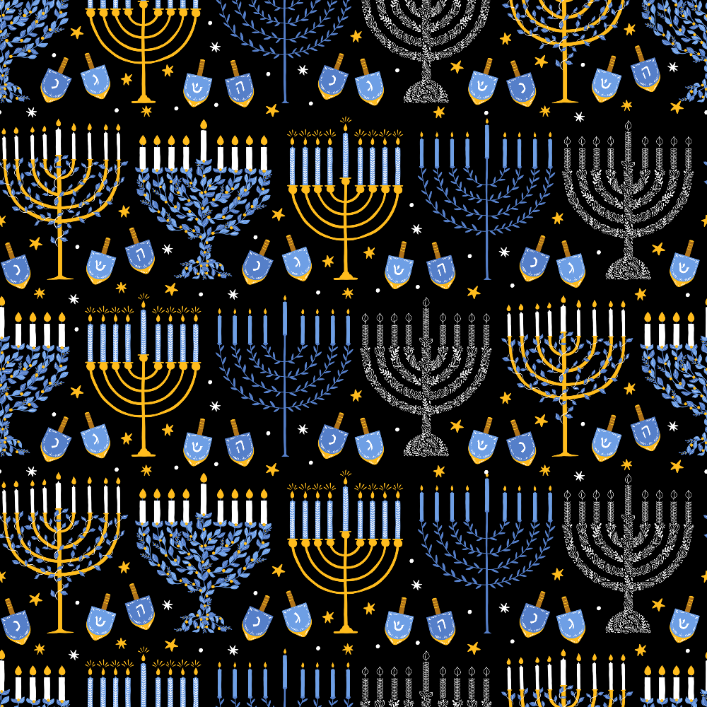 Daily Deal: Happy Festival of Lights Pattern 9 Quilting Cotton Fabric - Fat Quarter (18" x 22")