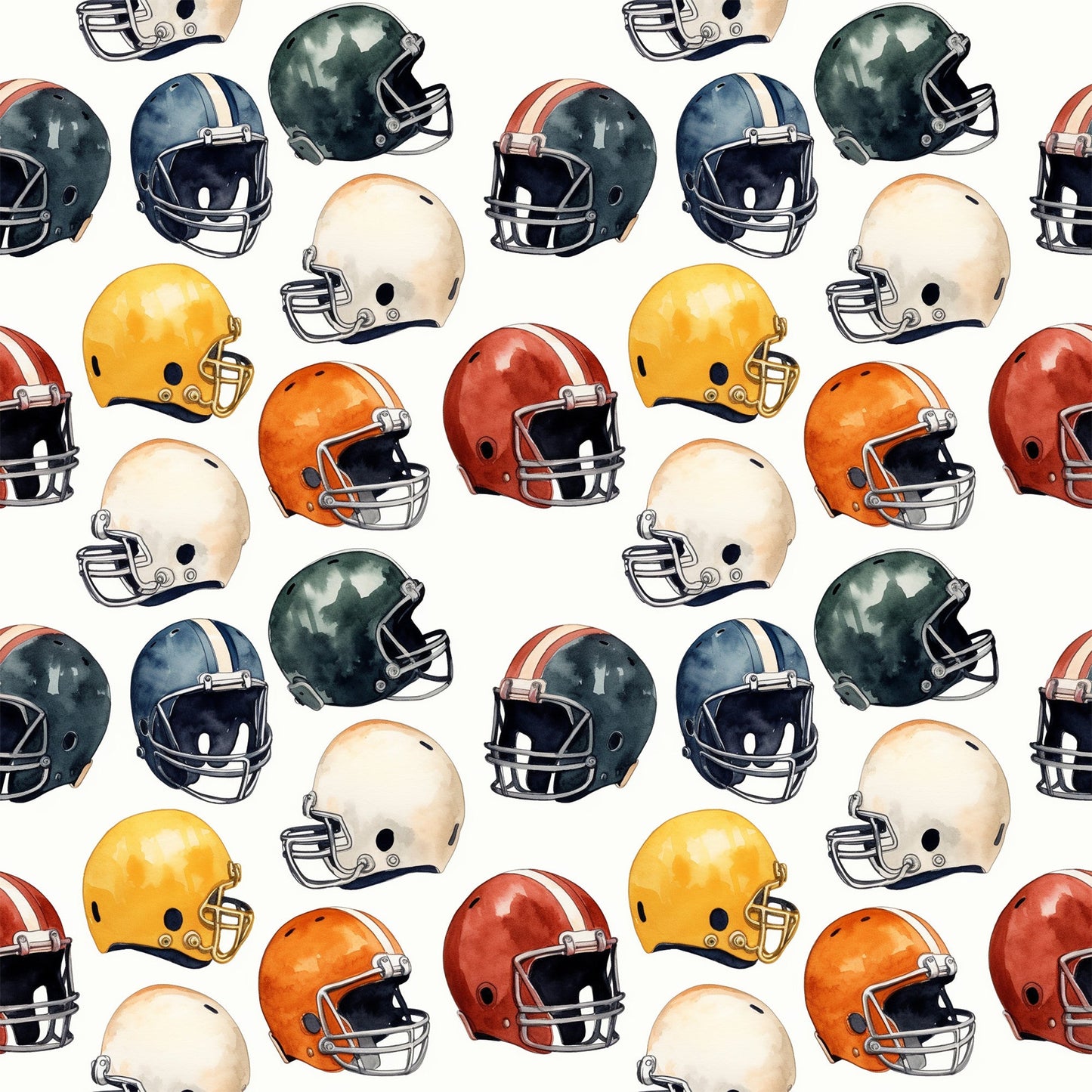 Daily Deal: Watercolor Football Pattern 3 Quilting Cotton Fabric - 118" x 3 Yards"