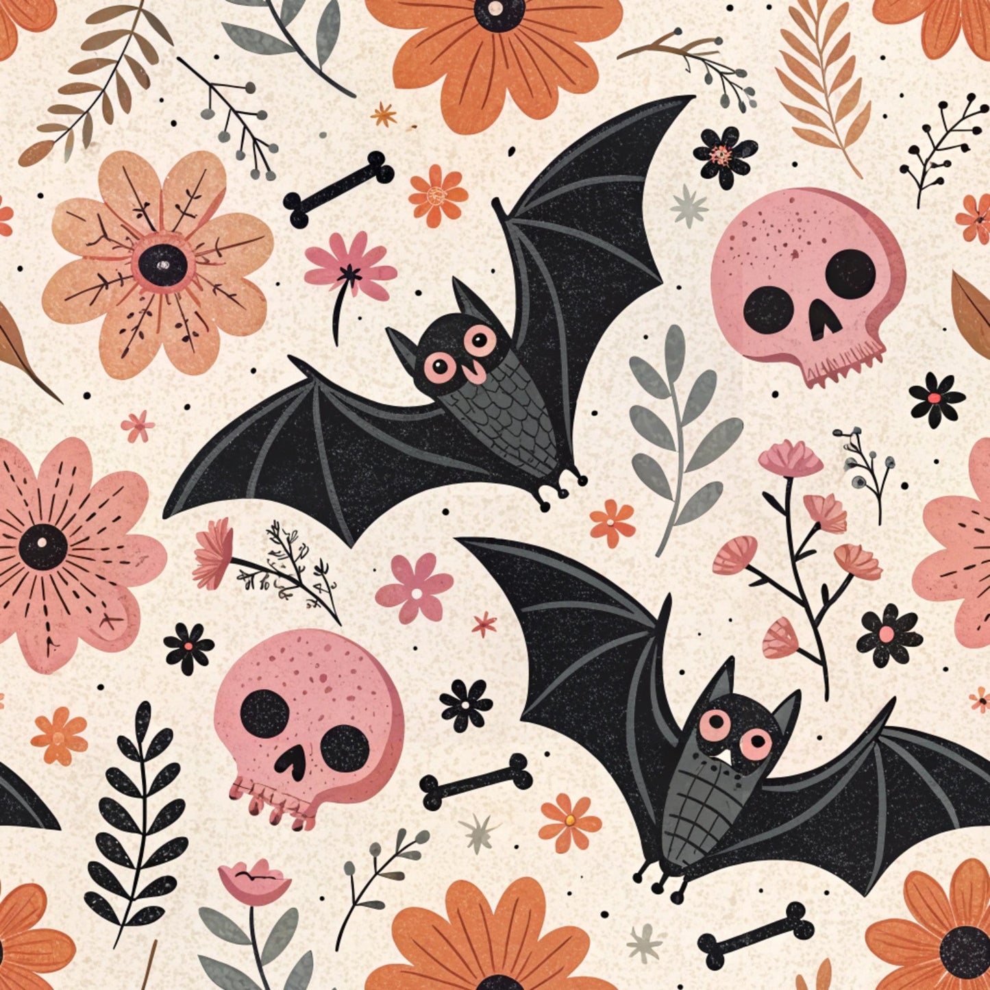 Daily Deal: Retro Halloween Pattern 19 Quilting Cotton Fabric - 45" x 2 Yards"