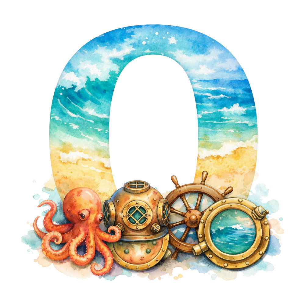 Summer Beach Alphabet Fabric Panel 36