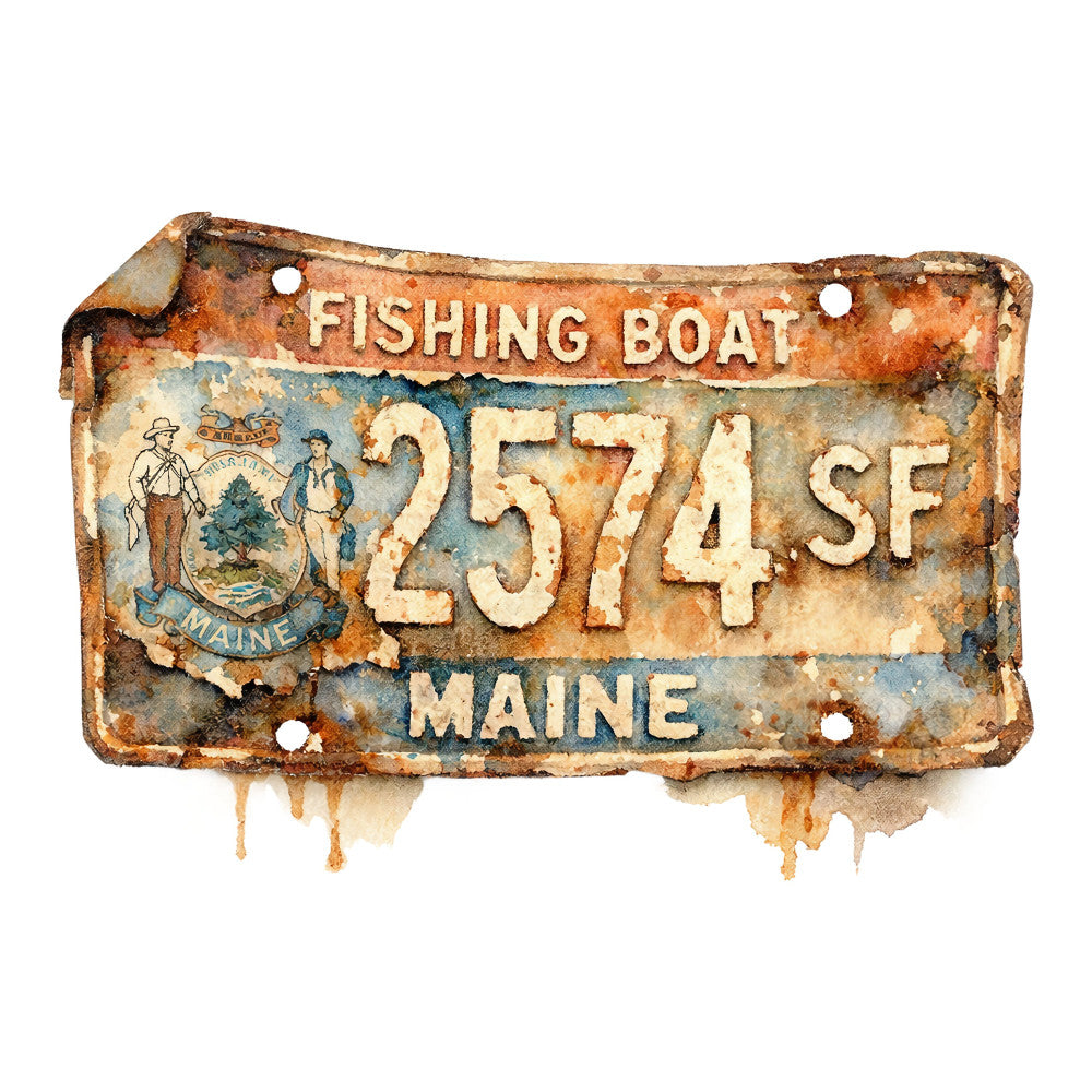 Vintage Fishing Fabric Panel 58