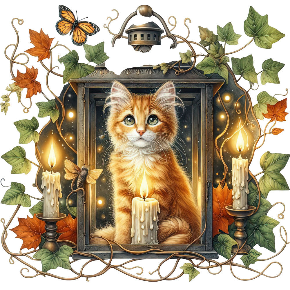 Autumn Cats Fabric Panel 44