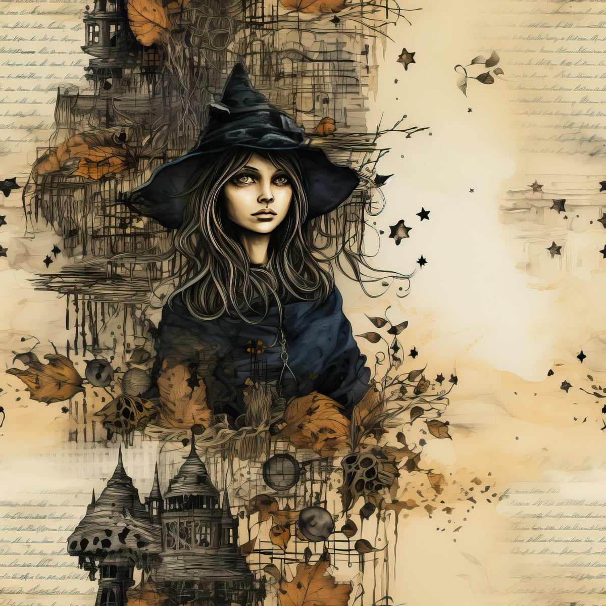 Daily Deal: Witchy Halloween Pattern 2 Quilting Cotton Fabric - 45" x 1 Yard"