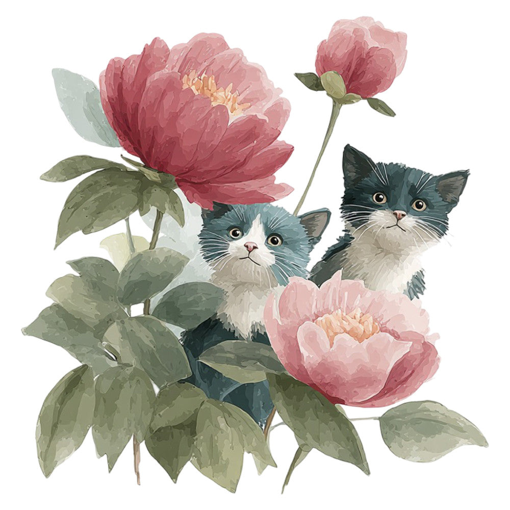 Watercolor Kitten Fabric Panel 30
