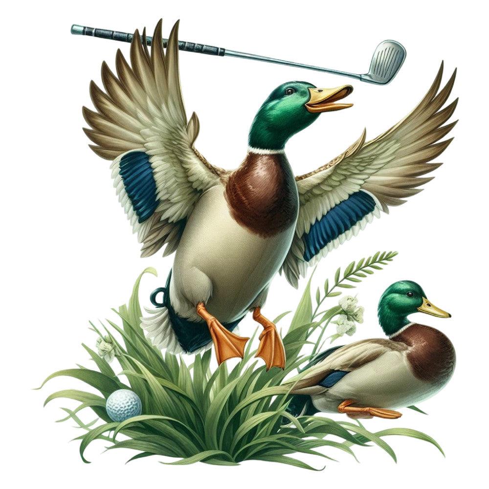 Golfing Mallard Fabric Panel 22