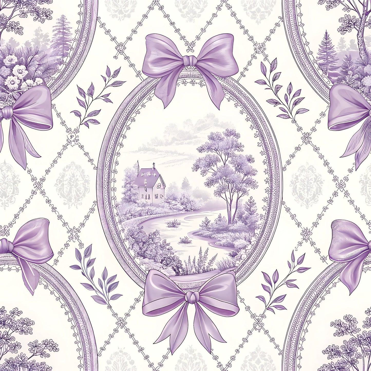 Daily Deal: Lavender Cottage Floral Pattern 17 Quilting Cotton Fabric - 118" x 2 Yards"