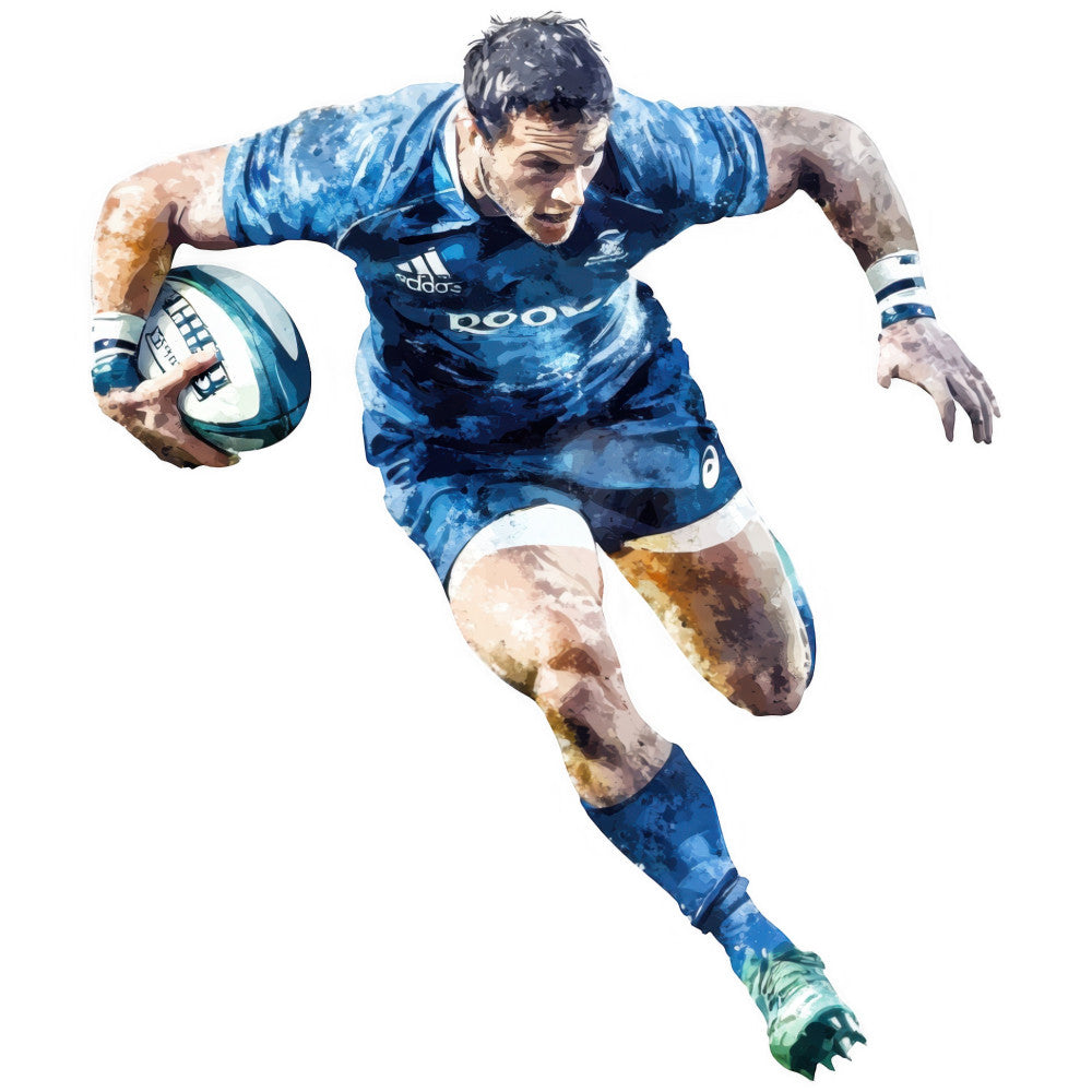 Watercolor Rugby Fabric Panel 9