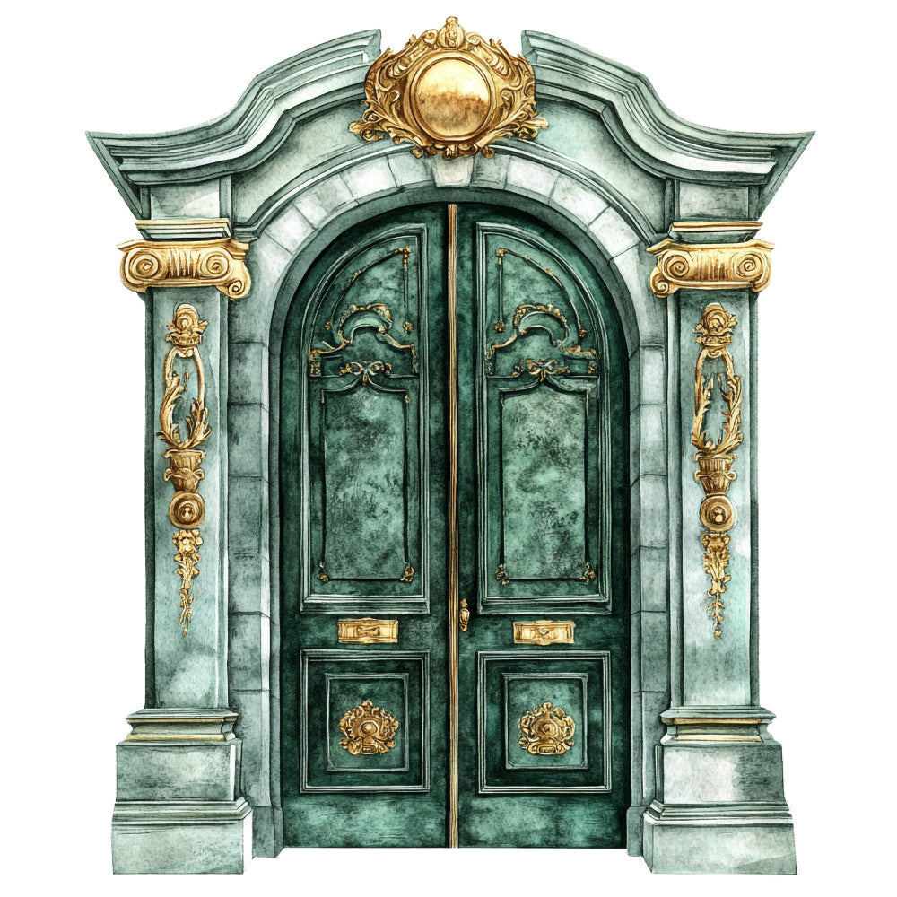 Emerald Victorian Lady Fabric Panel 9