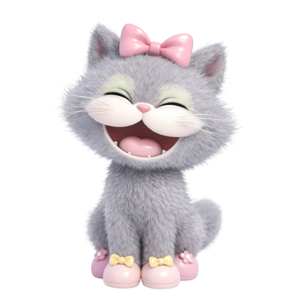 Cute Gray Cat Fabric Panel 5