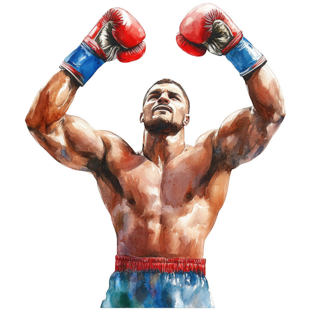 Watercolor Boxing Fabric Panel 7