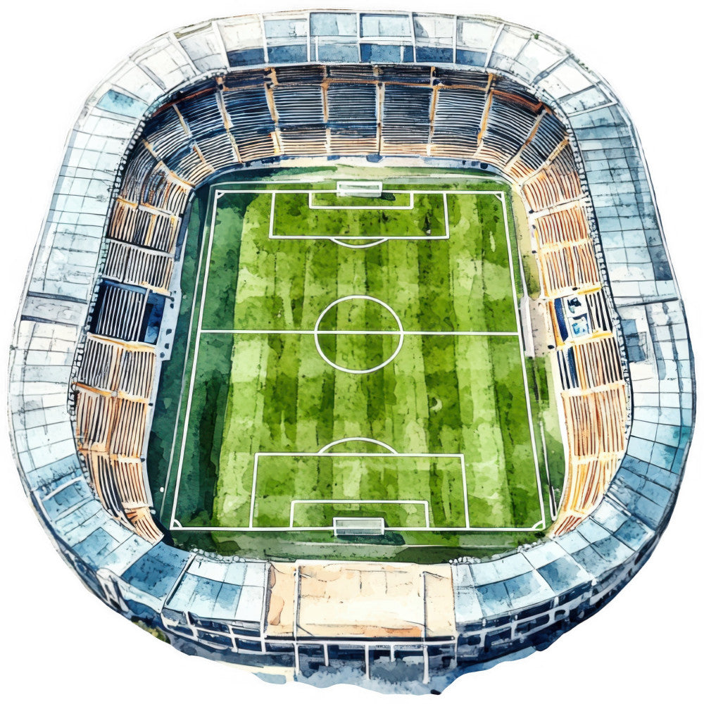 Watercolor Soccer Fabric Panel 12