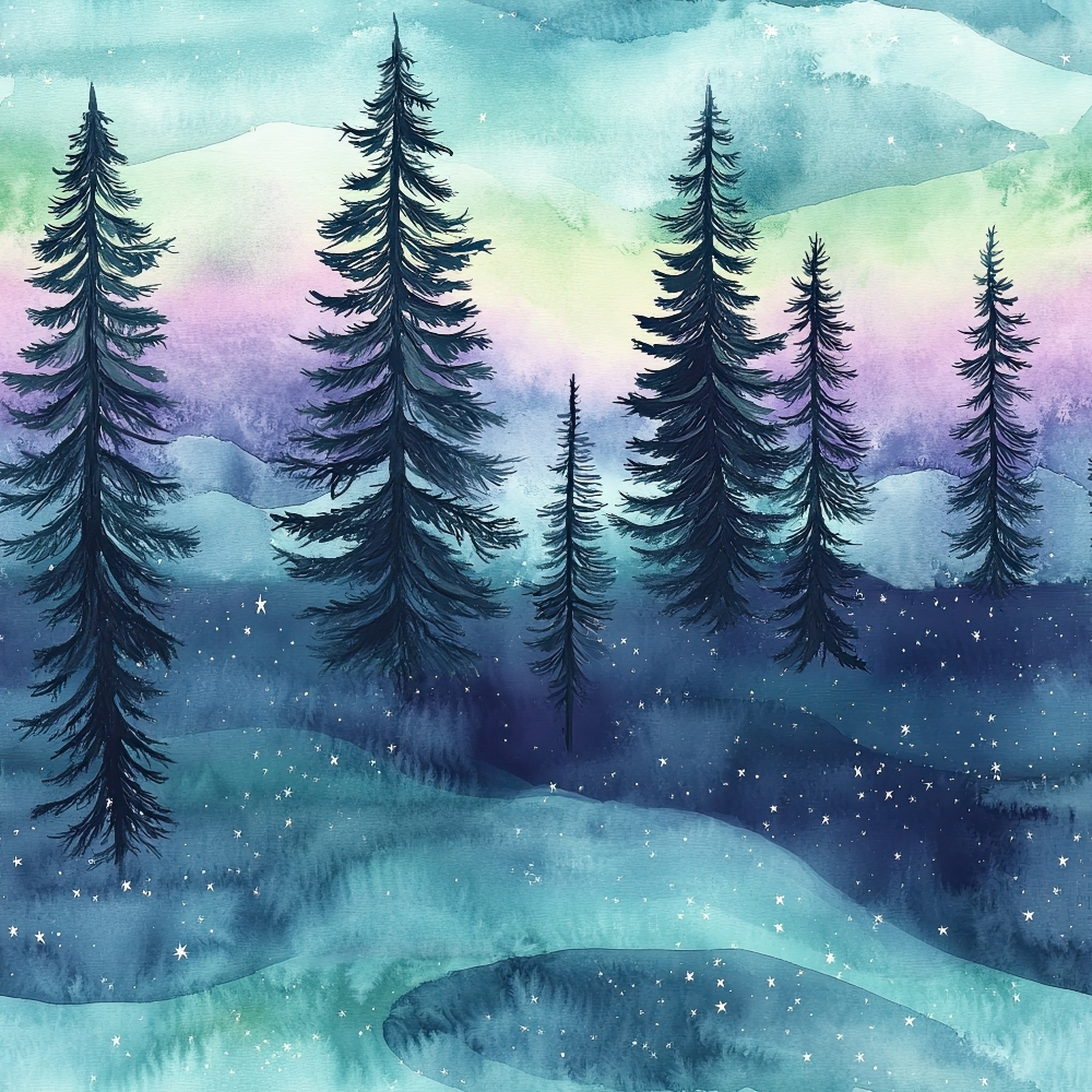Daily Deal: Northern Lights Forest Pattern 9 Quilting Cotton Fabric - 118" x 2 Yards"