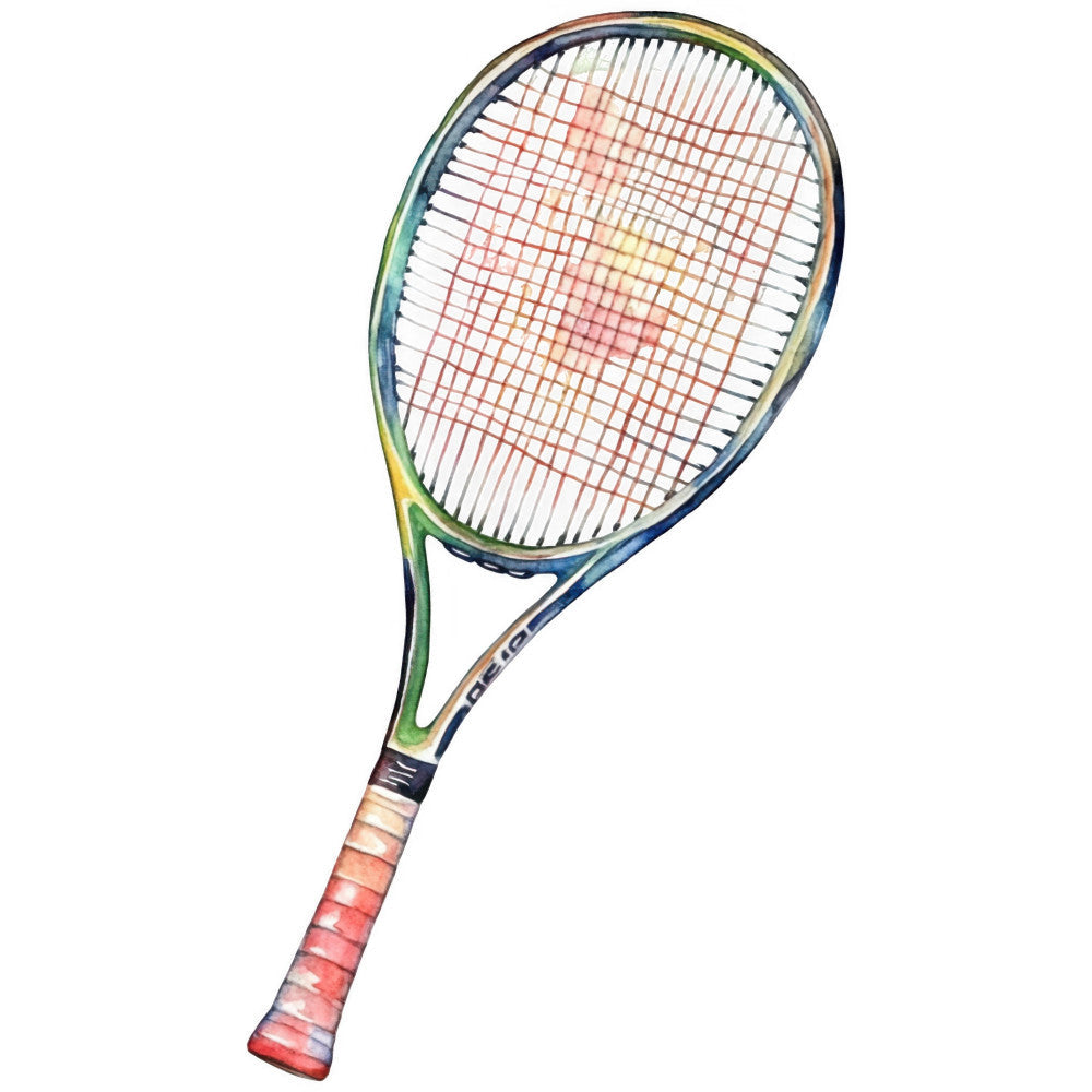 Watercolor Tennis Fabric Panel 18