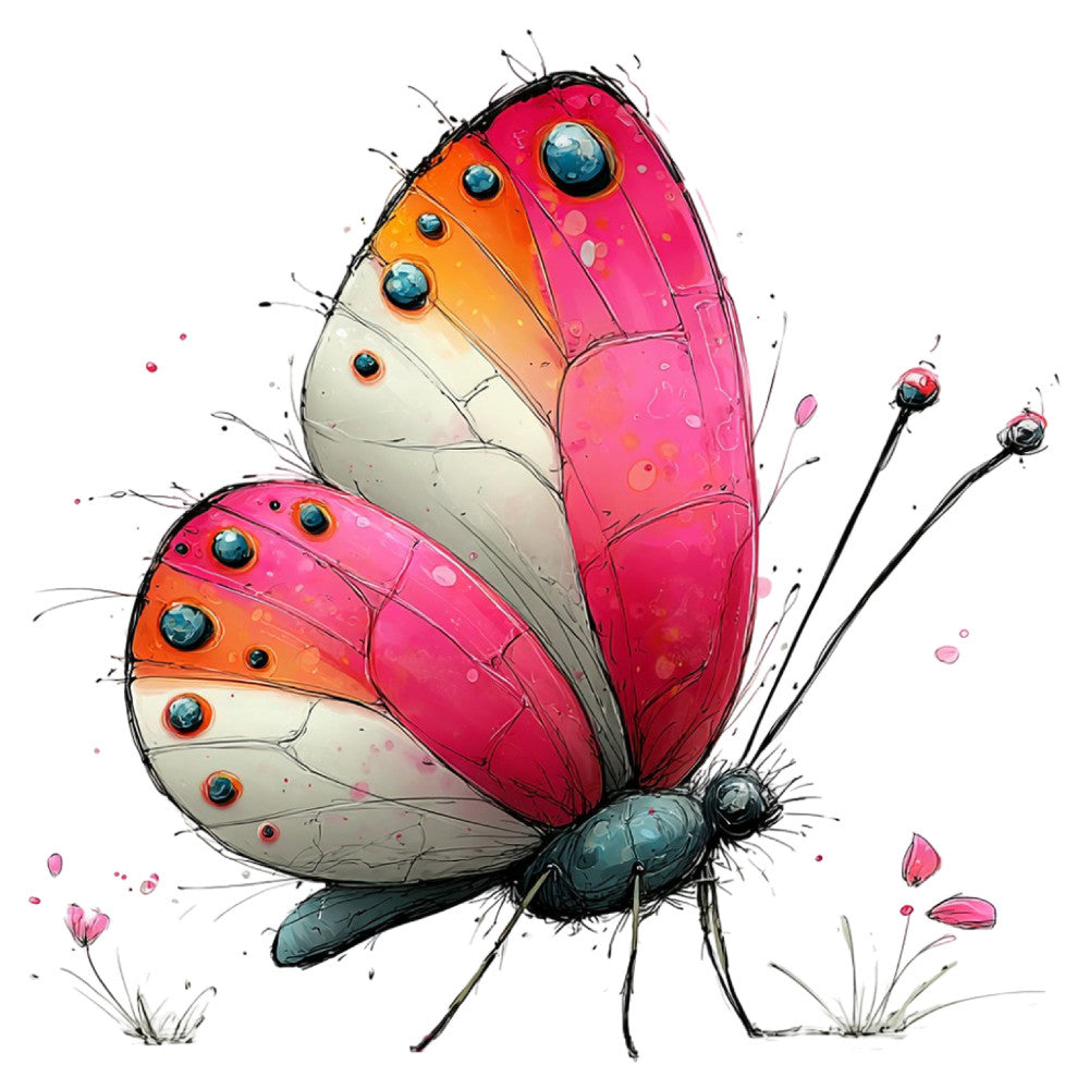 Whimsical Summer Butterfly Fabric Panel 41