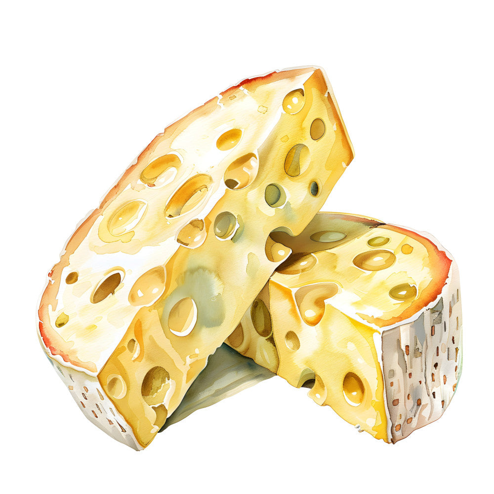 Watercolor Cheese Fabric Panel 6