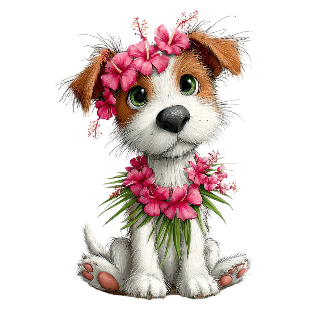 Whimsical Summer Dogs Fabric Panel 8