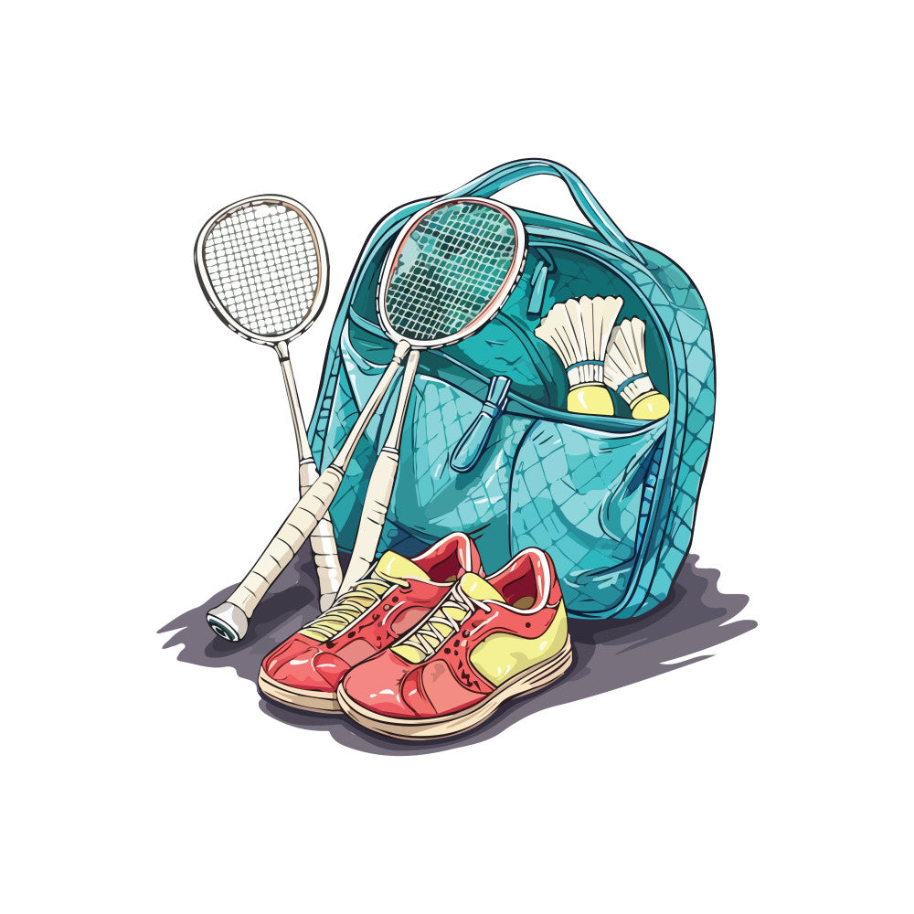 Watercolor-Badminton Fabric Panel 12