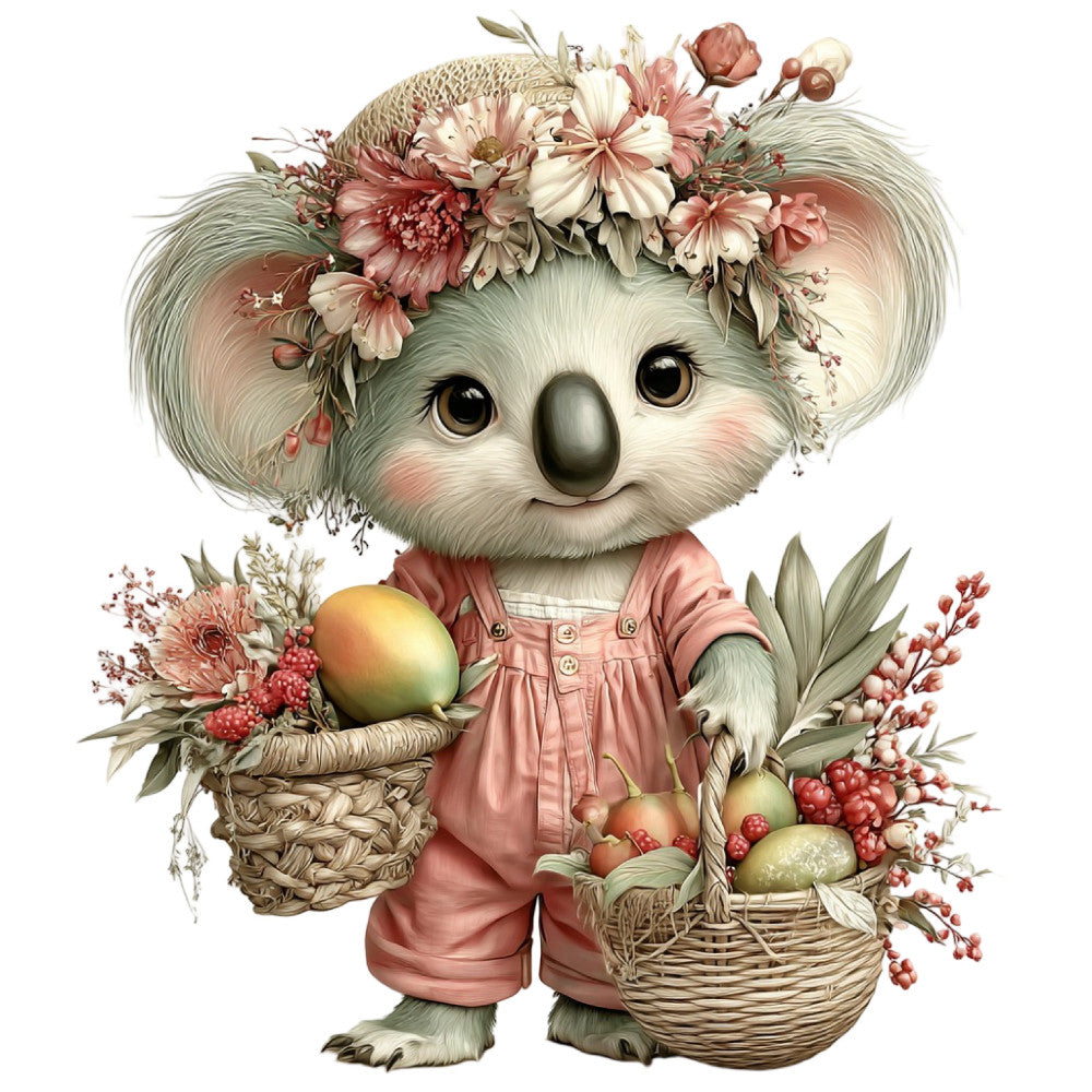 Summer Fruit Basket Animals Fabric Panel 20