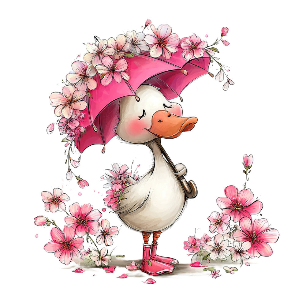 Whimsical Summer Goose Fabric Panel 25