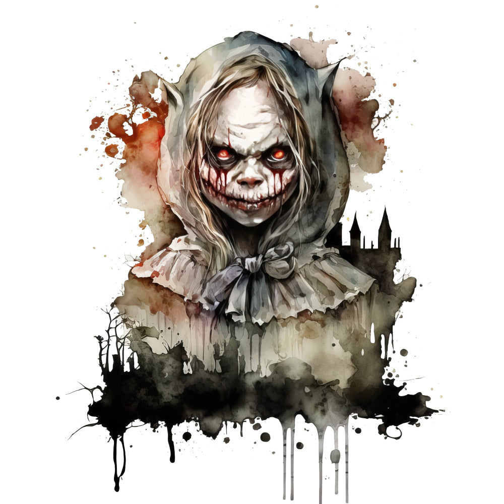Creepy Halloween Horror Fabric Panel 12
