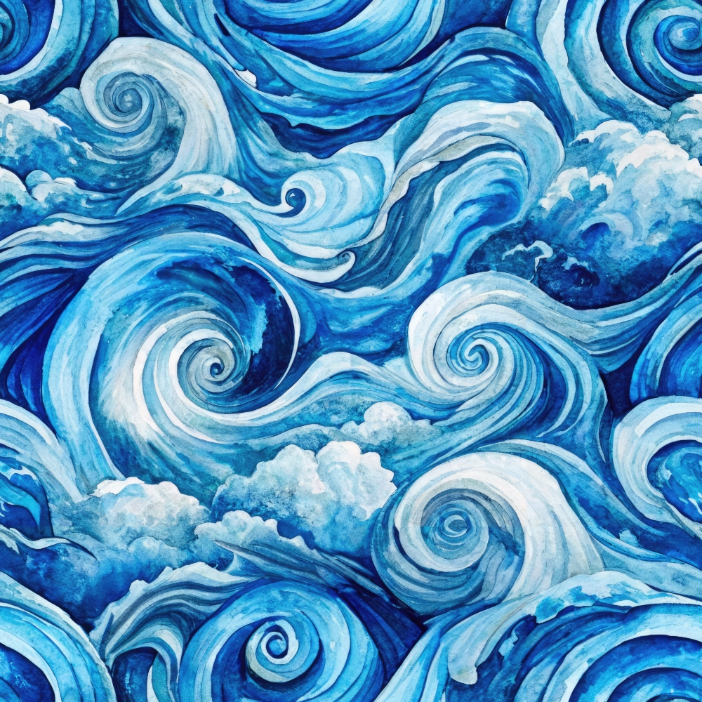 Daily Deal: Ocean Swirls Pattern 1 Quilting Cotton Fabric - 45" x 8 Yards"