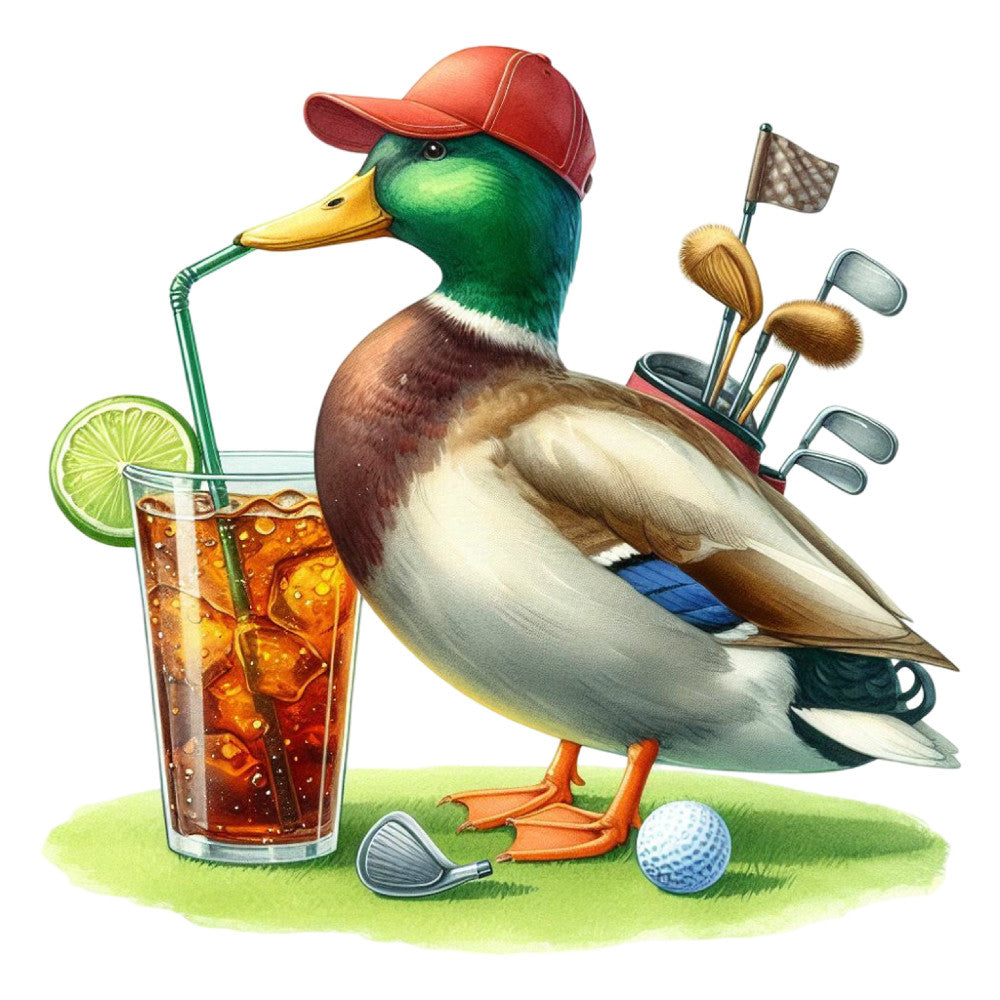 Golfing Mallard Fabric Panel 16