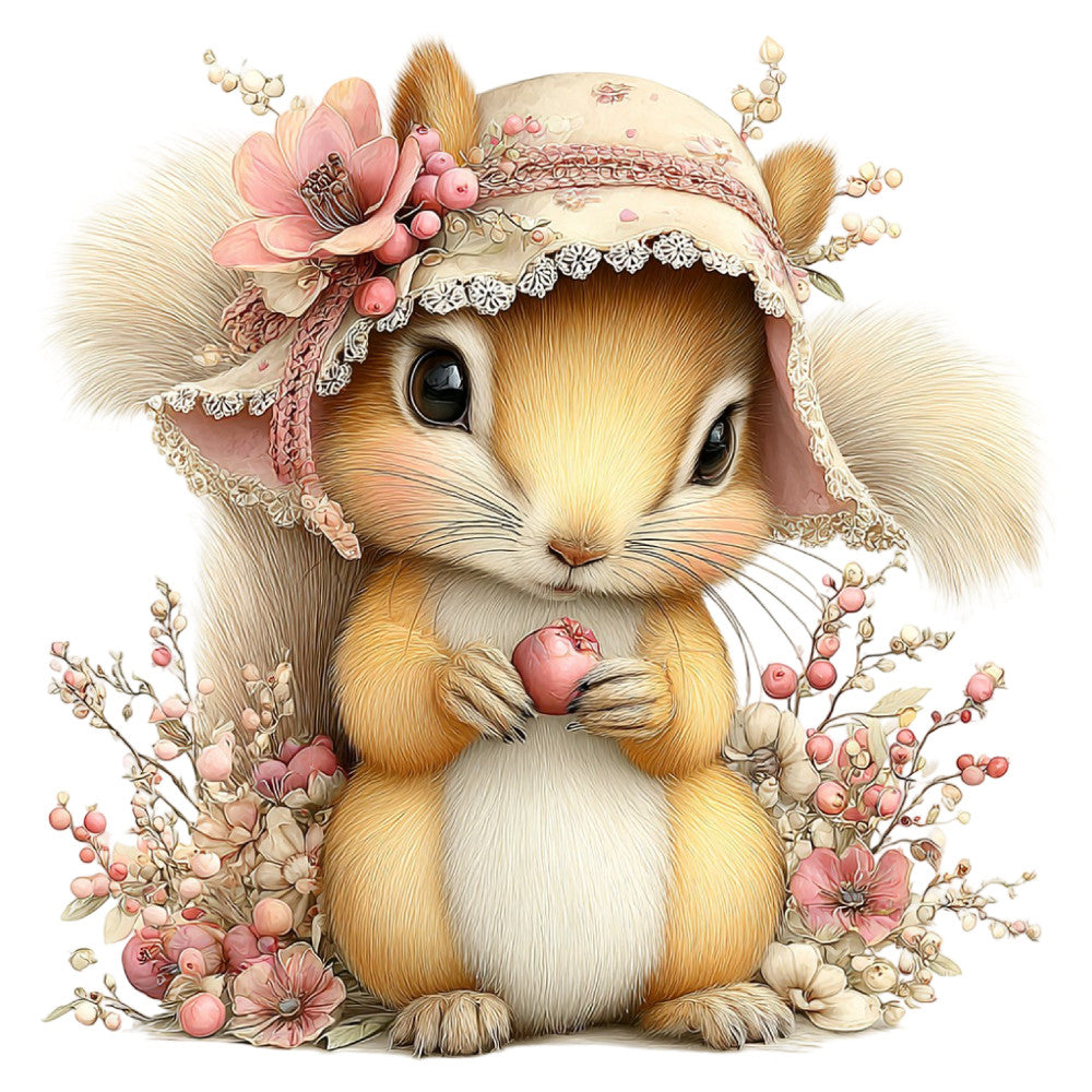 Whimsical Summer Squirrel Fabric Panel 13