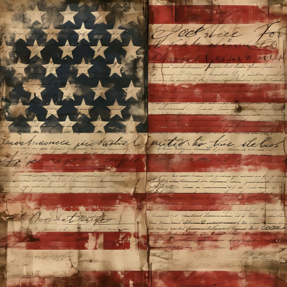 Vintage Patriotic Fabric Panel 18