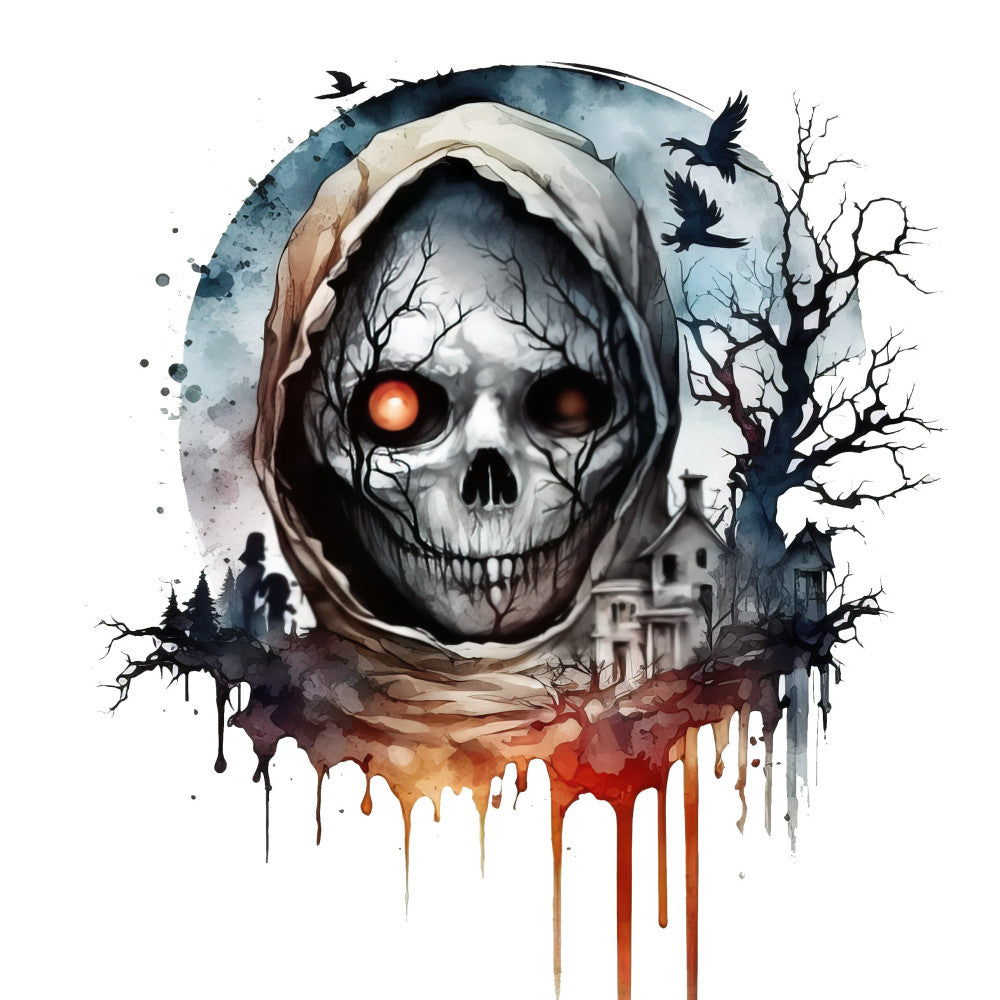 Creepy Halloween Horror Fabric Panel 15