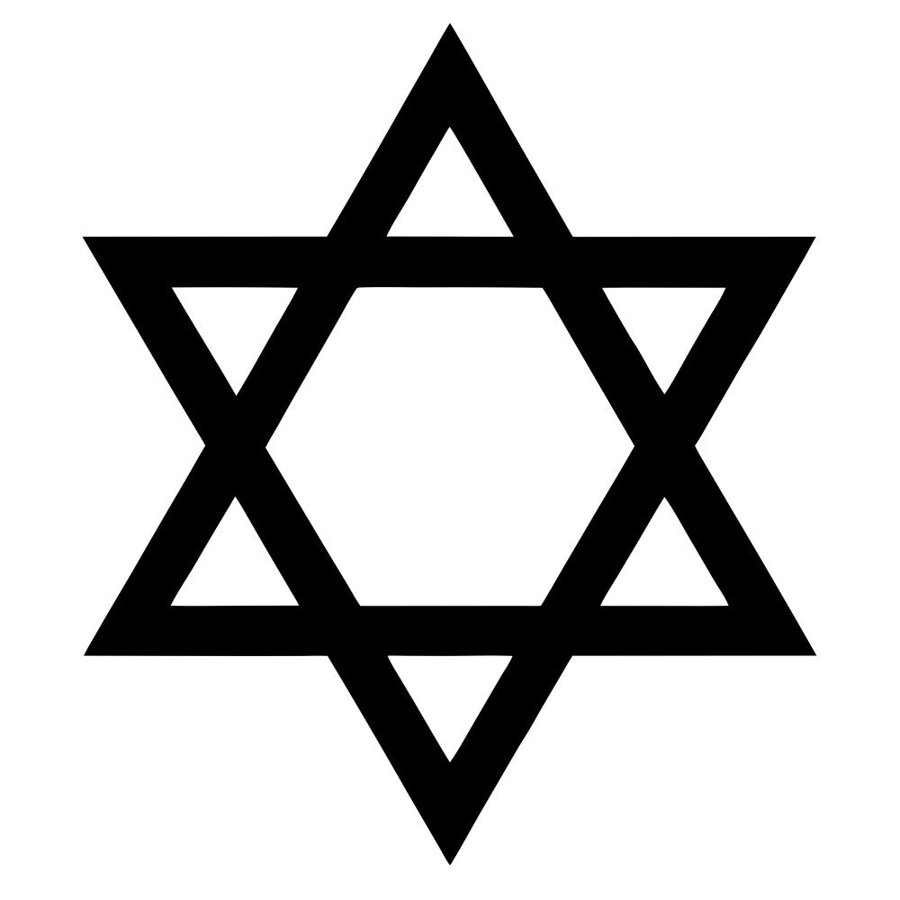 Black Star of David Fabric Panel 1