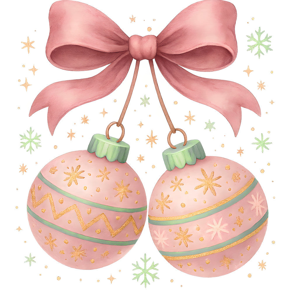 A Pink Christmas Fabric Panel 6