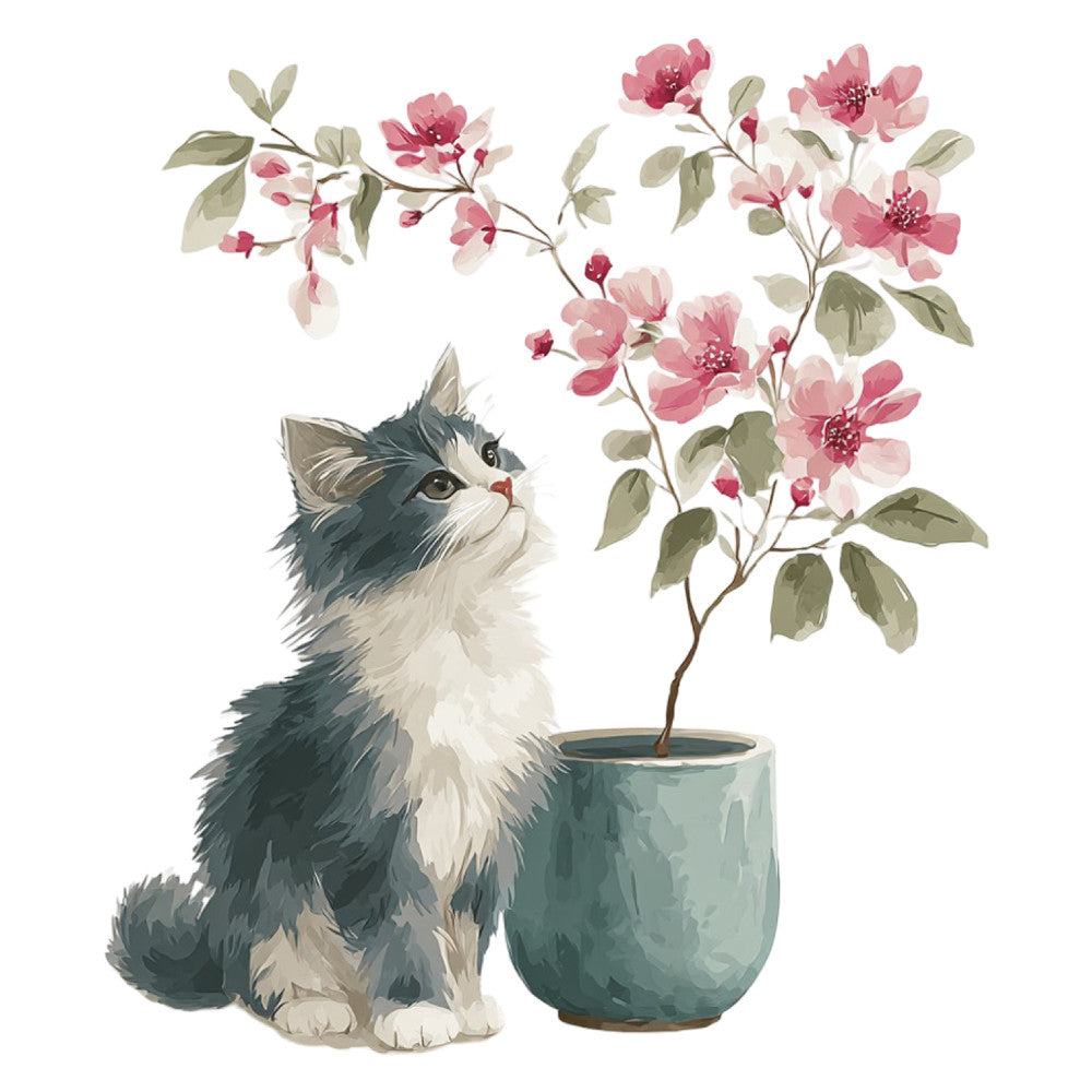 Watercolor Kitten Fabric Panel 2